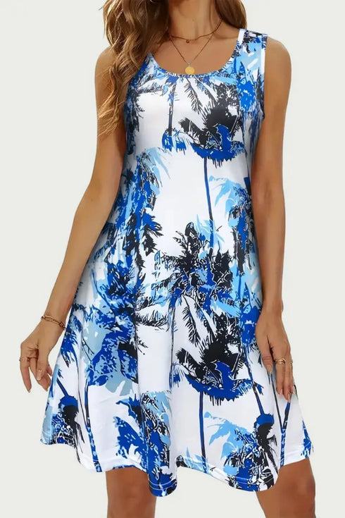 'Vanya' Printed Wide Strap Mini Dress - Celes Fashion